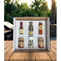 Dárkový mix omáček s pacifickou solí v mlýnku